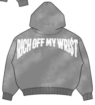 RSMW GREY "RICH OFF MY WRI$T" HOODIE